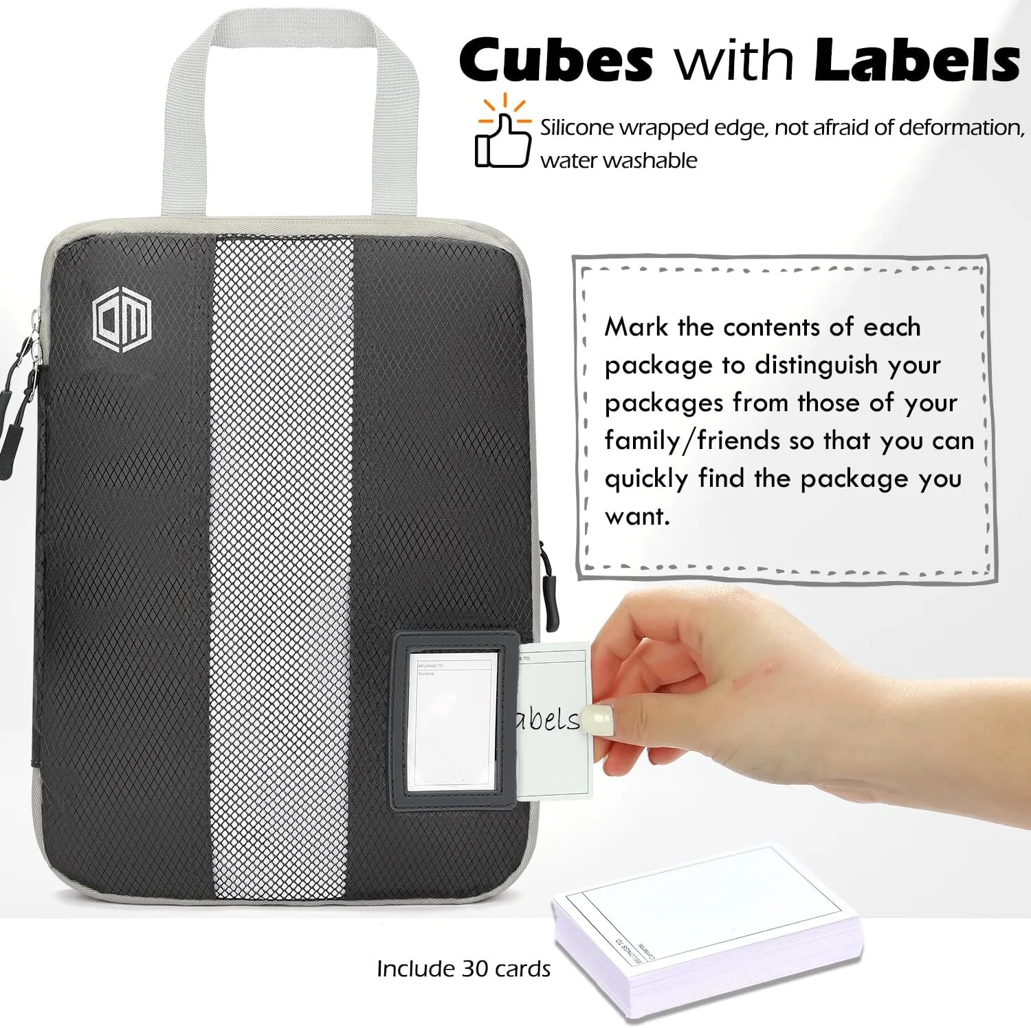 4/6 Set Compression Packing Cubes with lable for Travel, Expandable Packing Organizers, Carry On Luggage Suitcase Organizer Bags