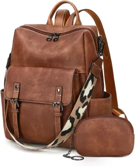 Backpack Purse for Women PU Leather Back Packs Designer Ladies Shoulder Bag Fashion Faux Work Travel Handbags