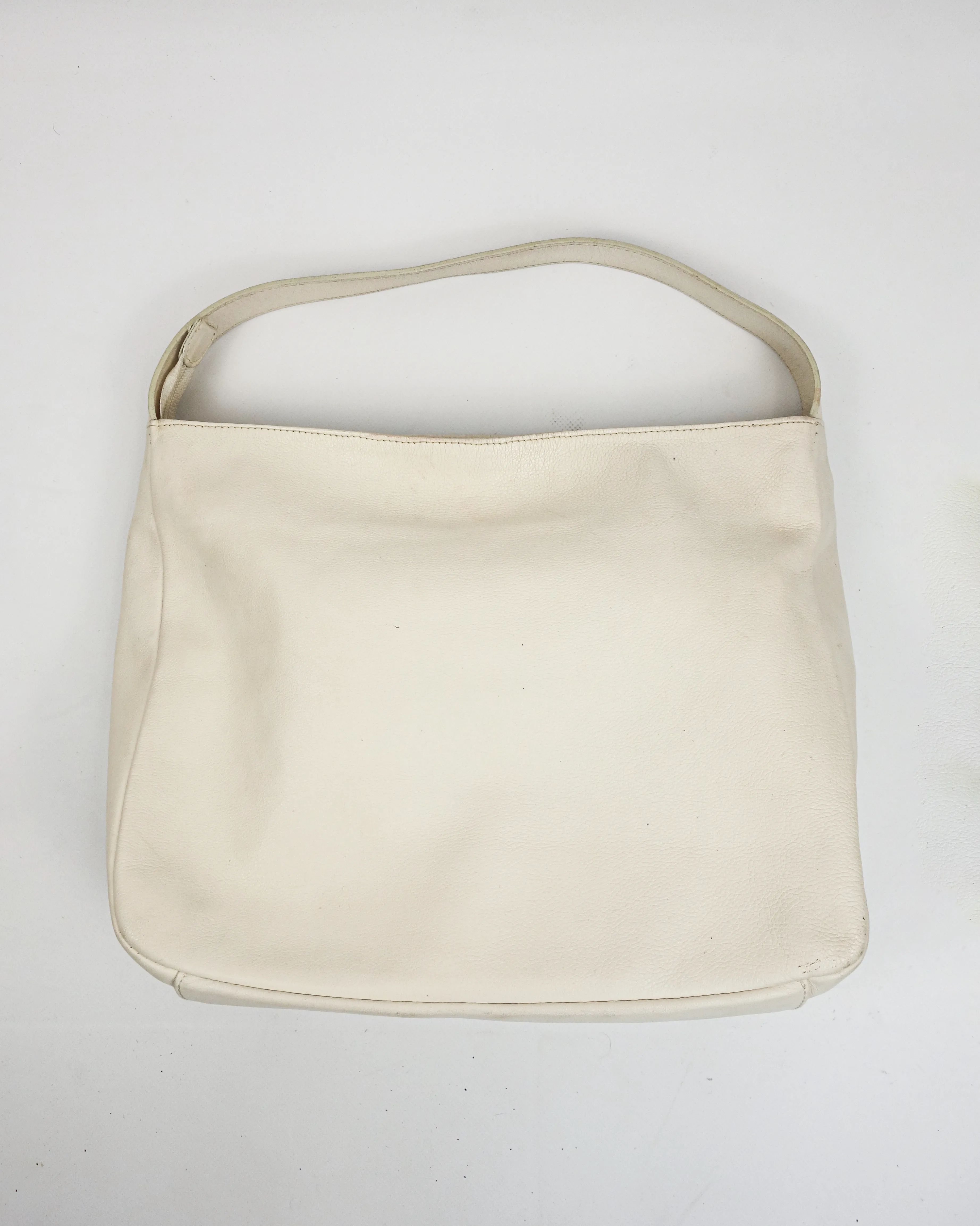 Balenciaga Off-White Leather Shoulder Bag 1990's
