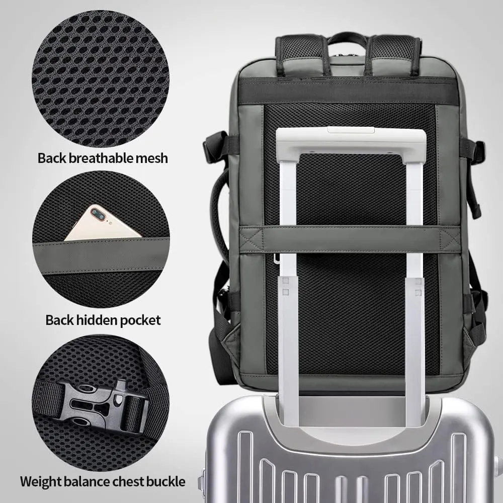 BANGE 35L Carry on Backpacks,Travel Backpack for Women Men Airline Approved Gym Bag Waterproof Business Laptop Daypack
