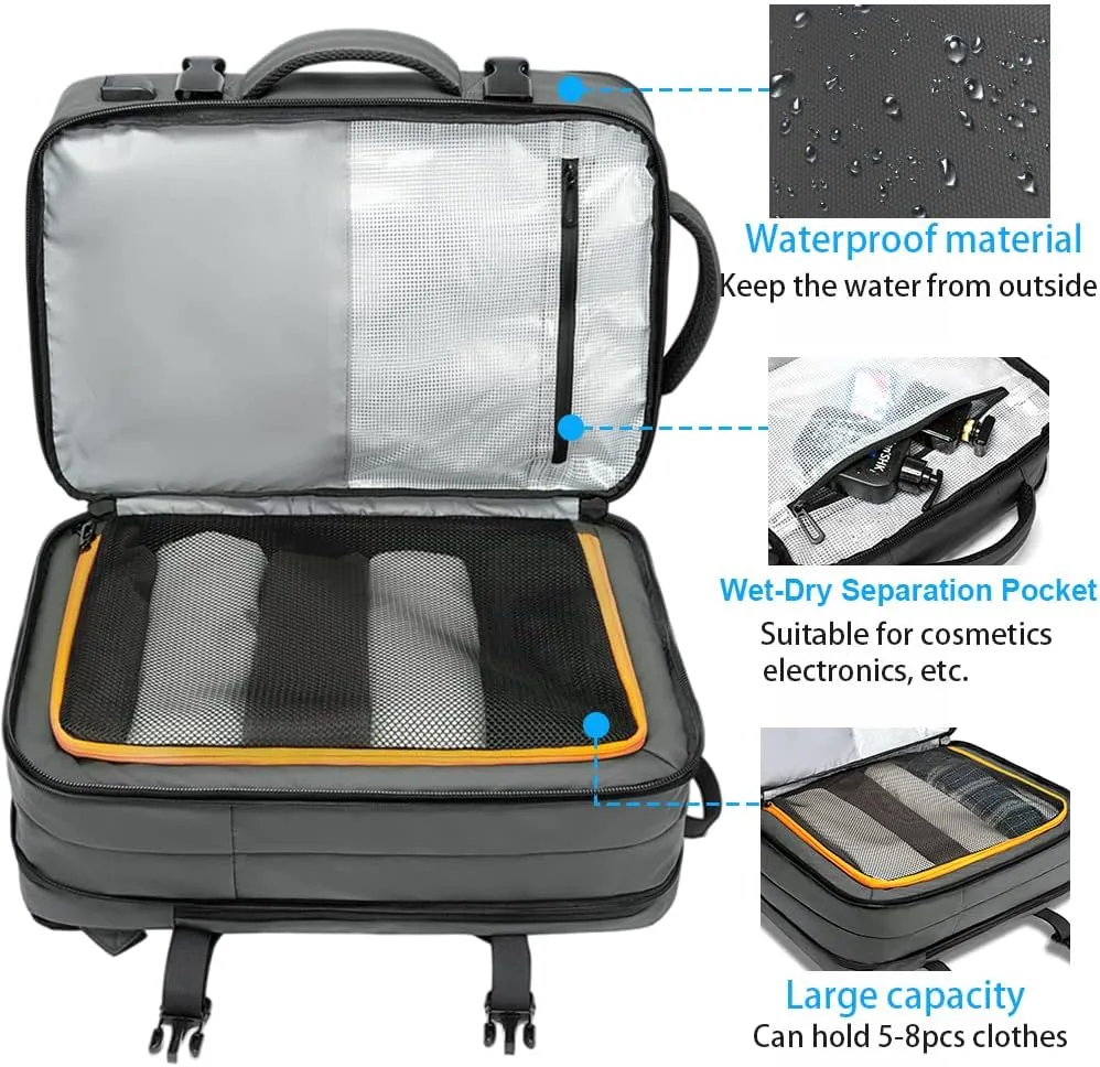 BANGE 35L Carry on Backpacks,Travel Backpack for Women Men Airline Approved Gym Bag Waterproof Business Laptop Daypack