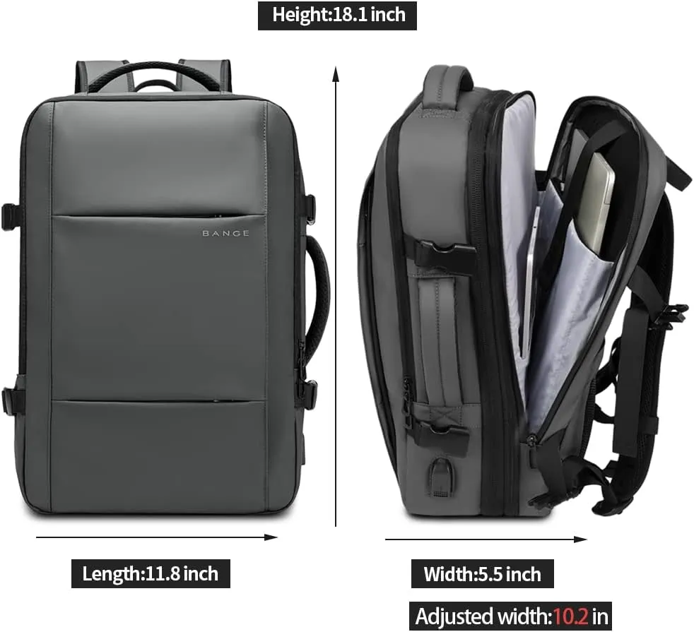 BANGE 35L Carry on Backpacks,Travel Backpack for Women Men Airline Approved Gym Bag Waterproof Business Laptop Daypack