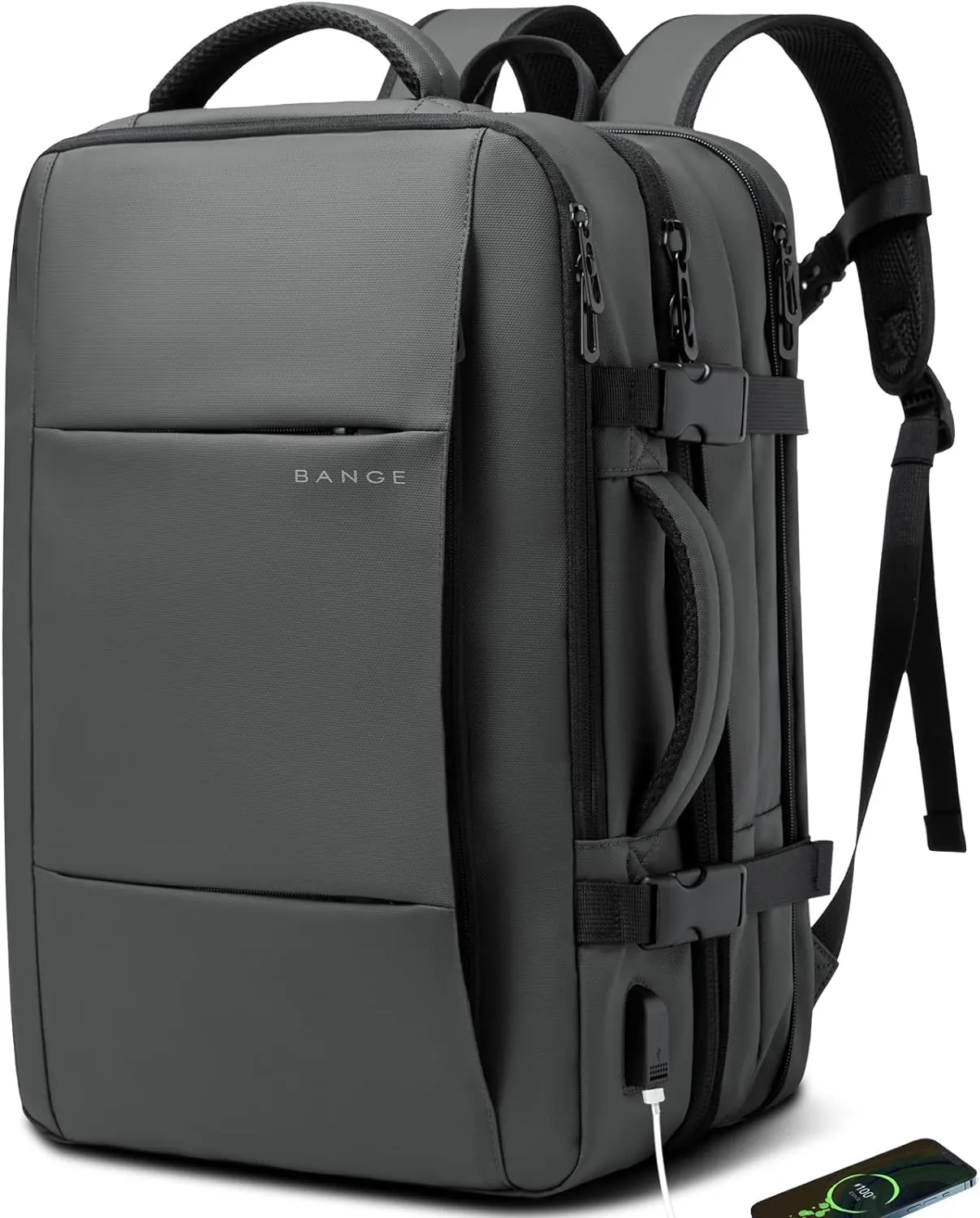 BANGE 35L Carry on Backpacks,Travel Backpack for Women Men Airline Approved Gym Bag Waterproof Business Laptop Daypack