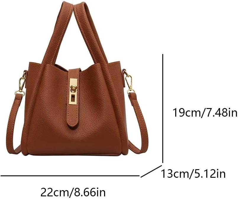 Bucket Bag for Women Leather Bucket Bags Trendy Bucket Purse Vintage Shoulder Bag Women's Tote Bags Handbags with Small Purse