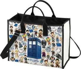 BWWKTOP Police Box Tote Bag William & Patrick Doctor Series Fans Gift Police Box Shoulder Bag For TV Show Fans