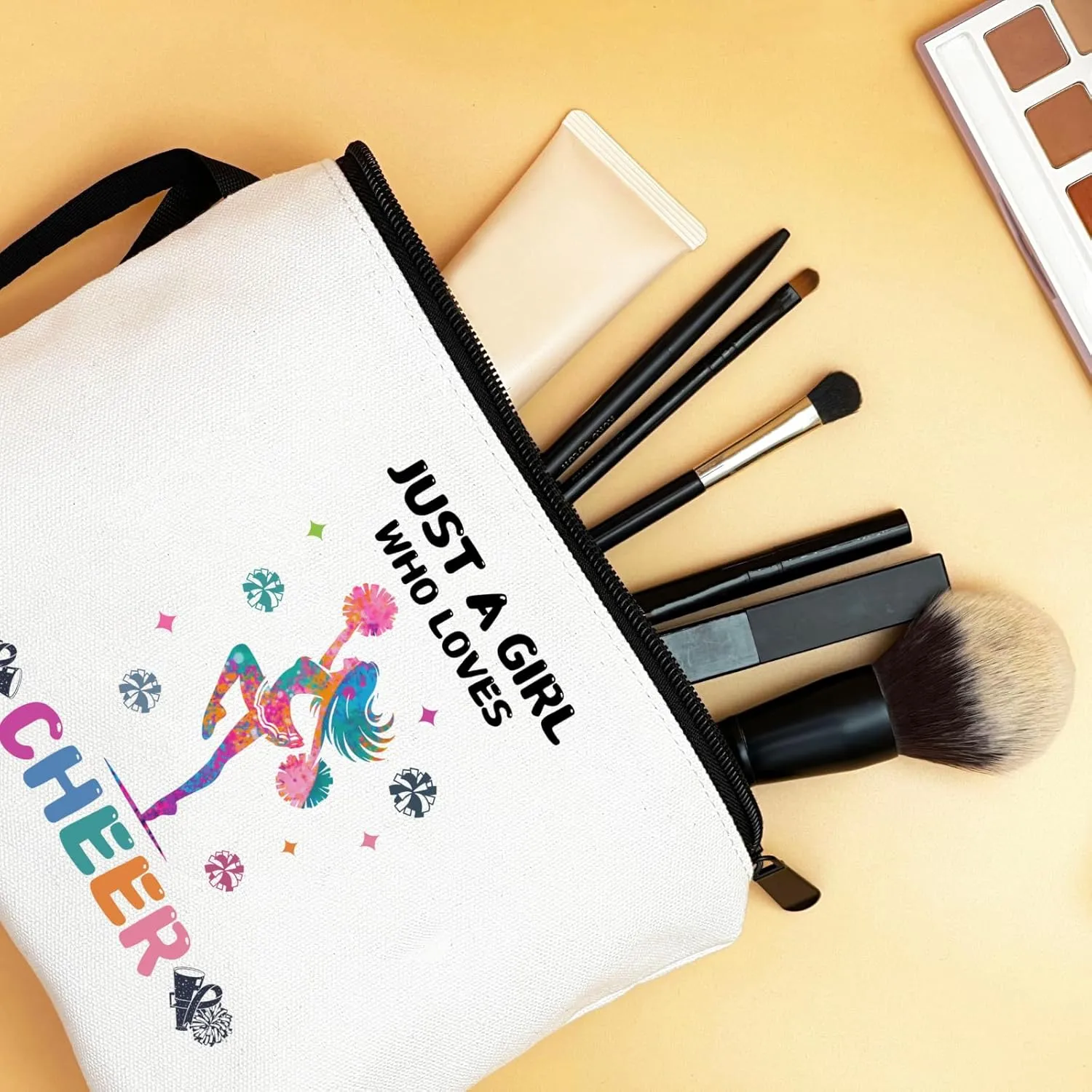Cheer Makeup Bag, Multicolour, Cheerleader Gift, Travel Organizer