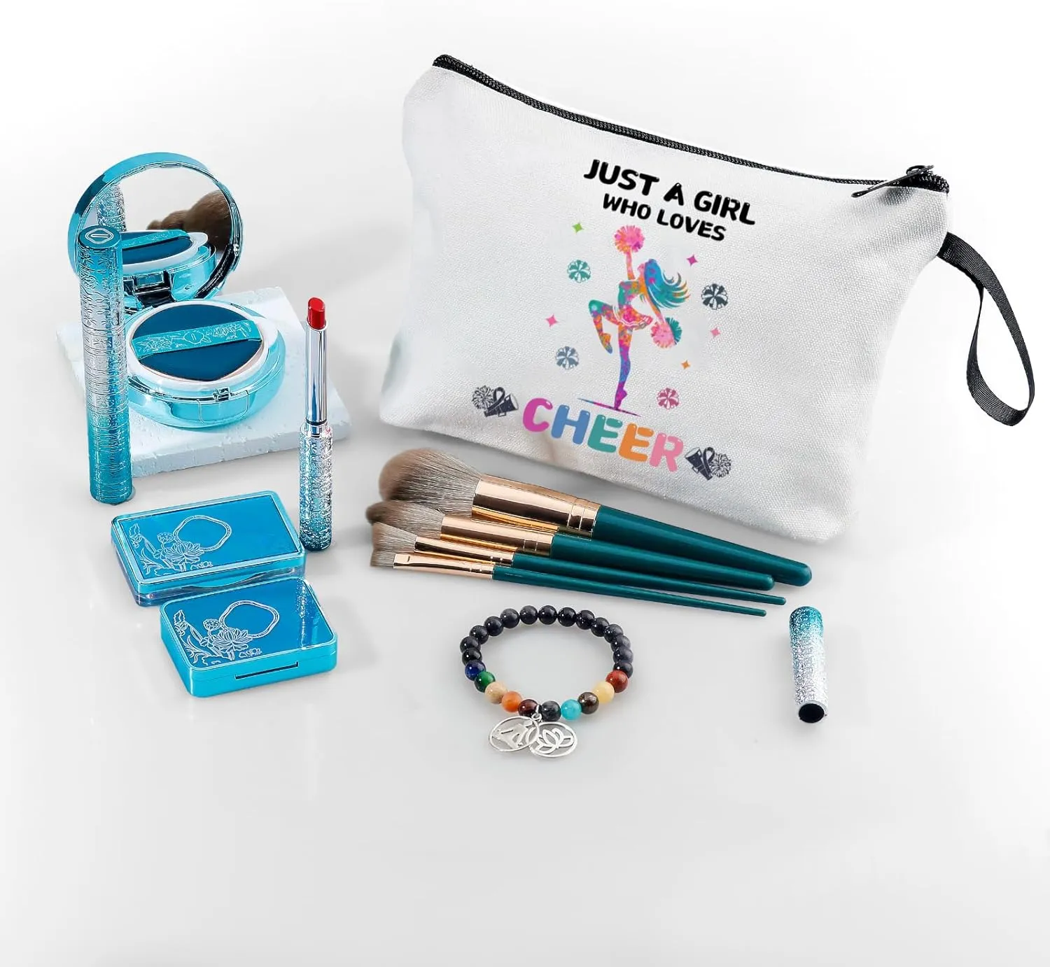 Cheer Makeup Bag, Multicolour, Cheerleader Gift, Travel Organizer