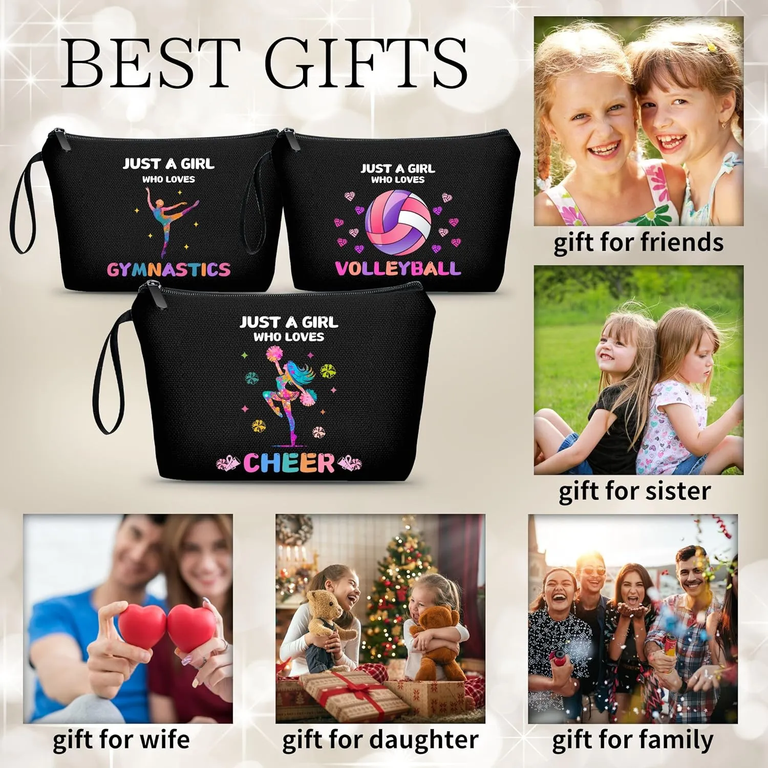 Cheerleader Gifts,Cheerleading Gifts for Girls,Cheer Bags for Cheerleaders,Woman Gifts for Birthday,Gifts for Teen Girls,Cheer Makeup Bag,Makeup Bags for Women,Gifts for Friends Female,Cheer Stuff
