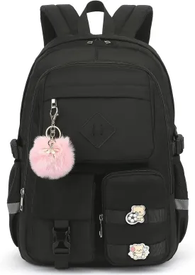 College School Backpack for Girls, Women Travel Laptop Backpacks Teens Middle High School Bookbag (Black)