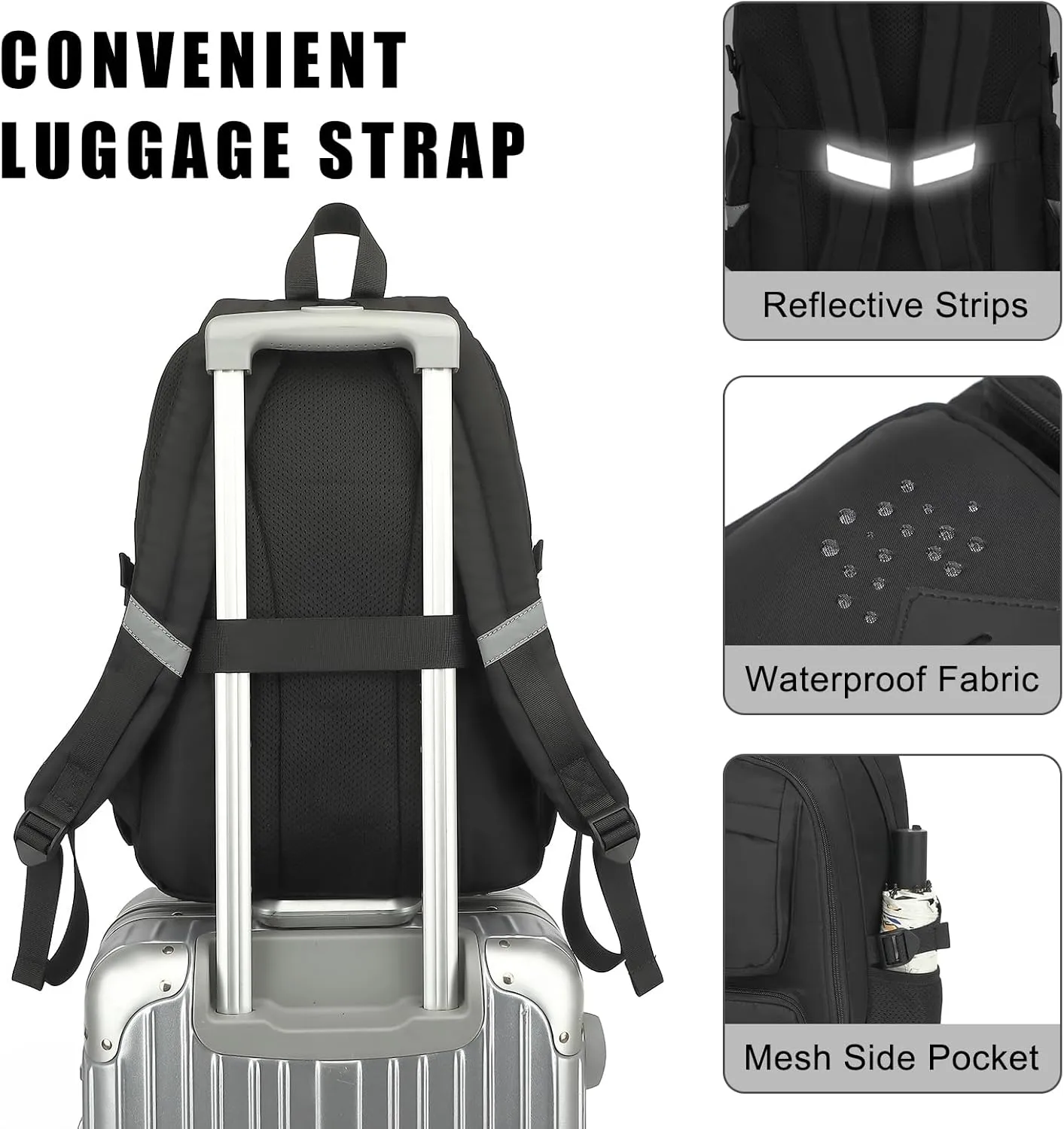 College School Backpack for Girls, Women Travel Laptop Backpacks Teens Middle High School Bookbag (Black)