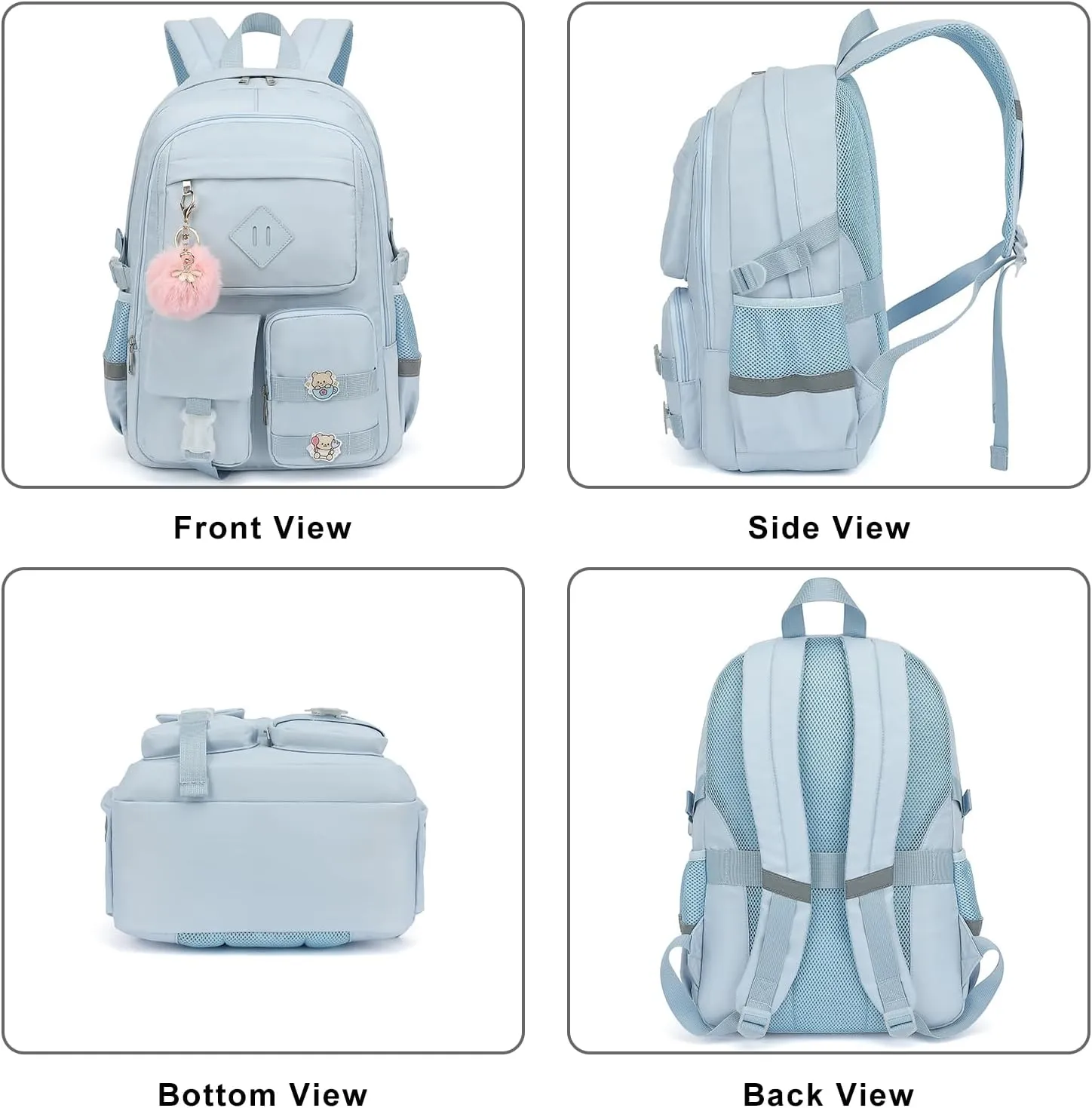 College School Backpack for Girls, Women Travel Laptop Backpacks Teens Middle High School Bookbag (Blue)