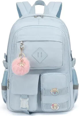 College School Backpack for Girls, Women Travel Laptop Backpacks Teens Middle High School Bookbag (Blue)