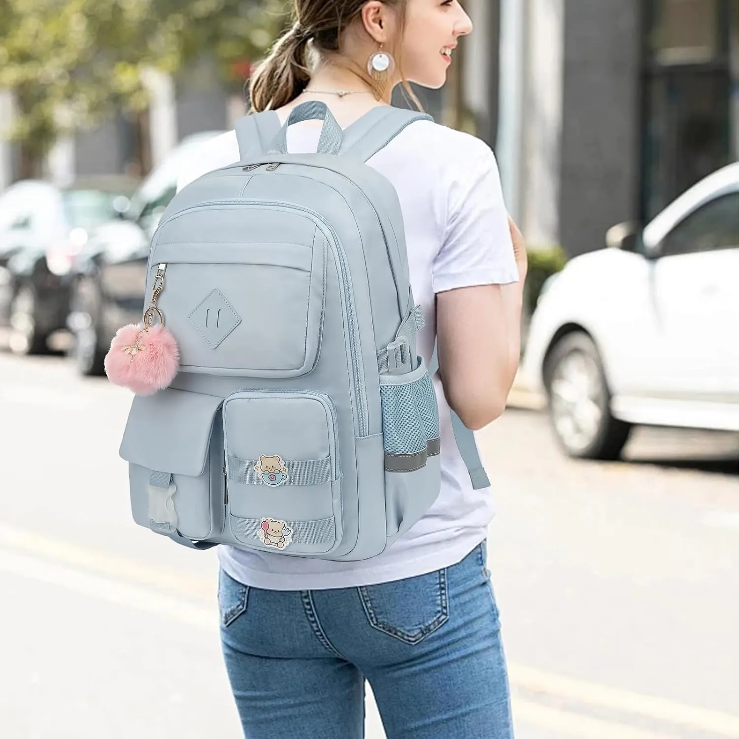 College School Backpack for Girls, Women Travel Laptop Backpacks Teens Middle High School Bookbag (Blue)