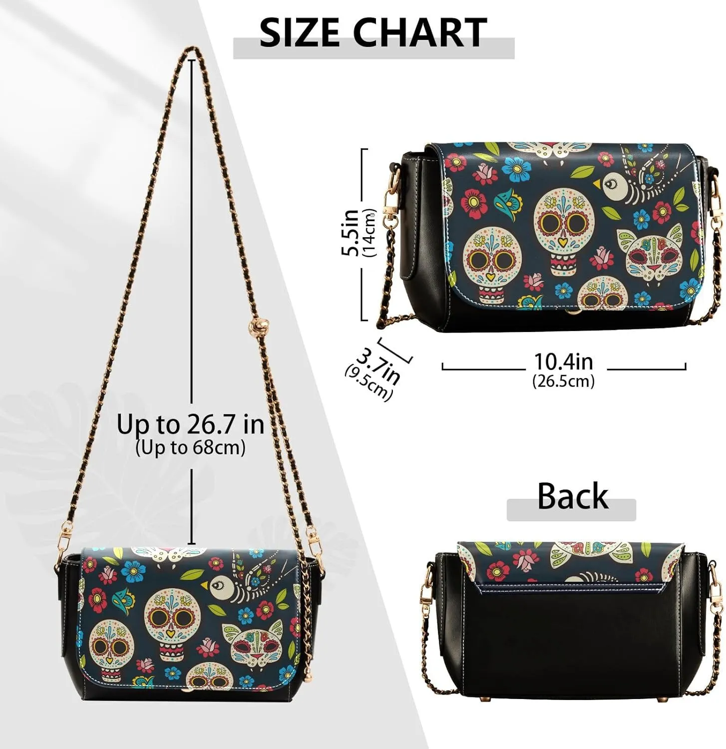 Crossbody Bags for Women Trendy Women's Black Shoulder Bag Small PU Leather Flap Cross Body Bag Handbags