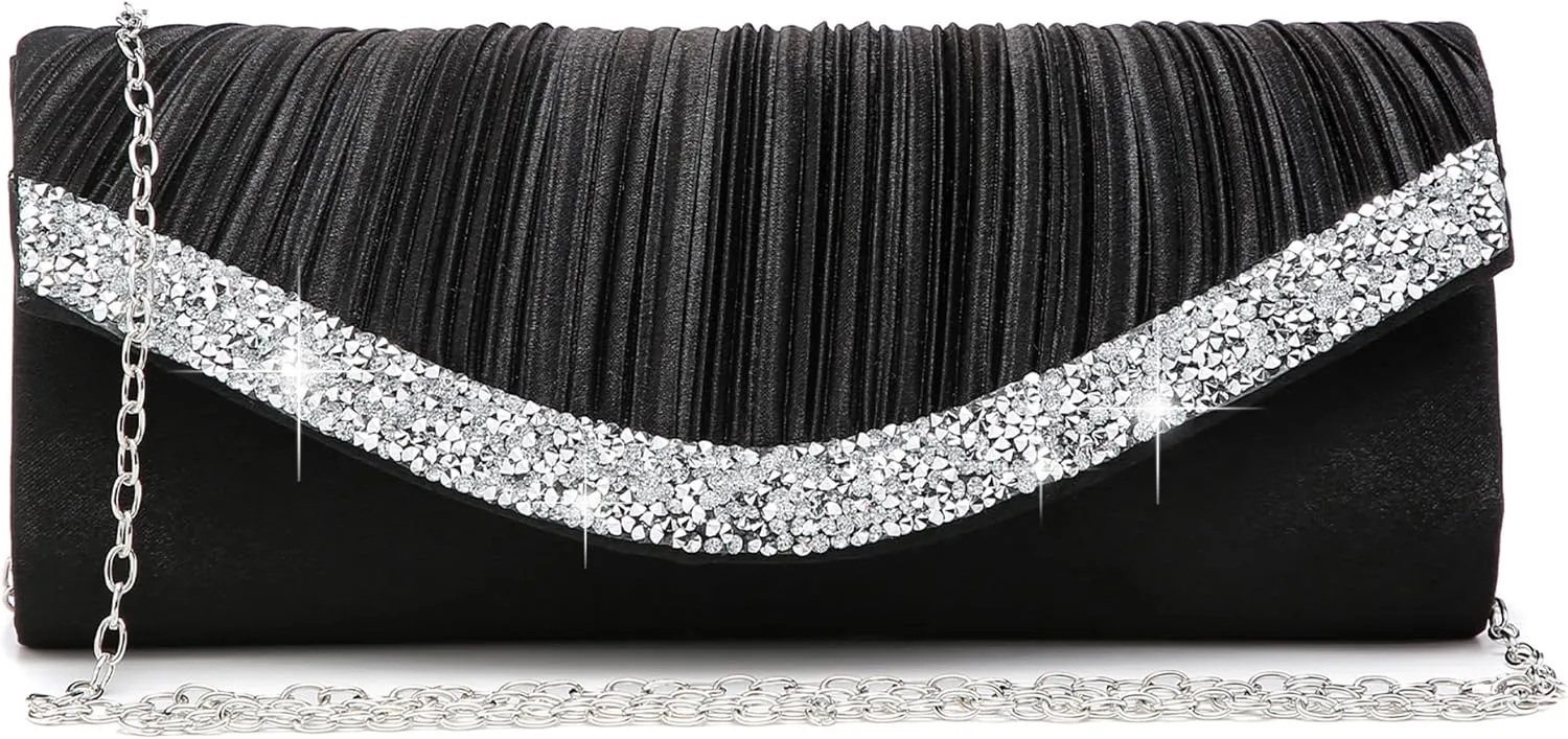 Dasein Clutch Purses for Women Evening Bags Formal Clutches with Rhinestones for Wedding Party Prom Dressy Purse