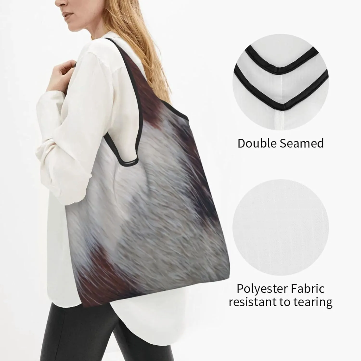 Foldable Reusable Shopping Tote  Waterproof, Lightweight & Durable for Groceries, Travel & Daily Use