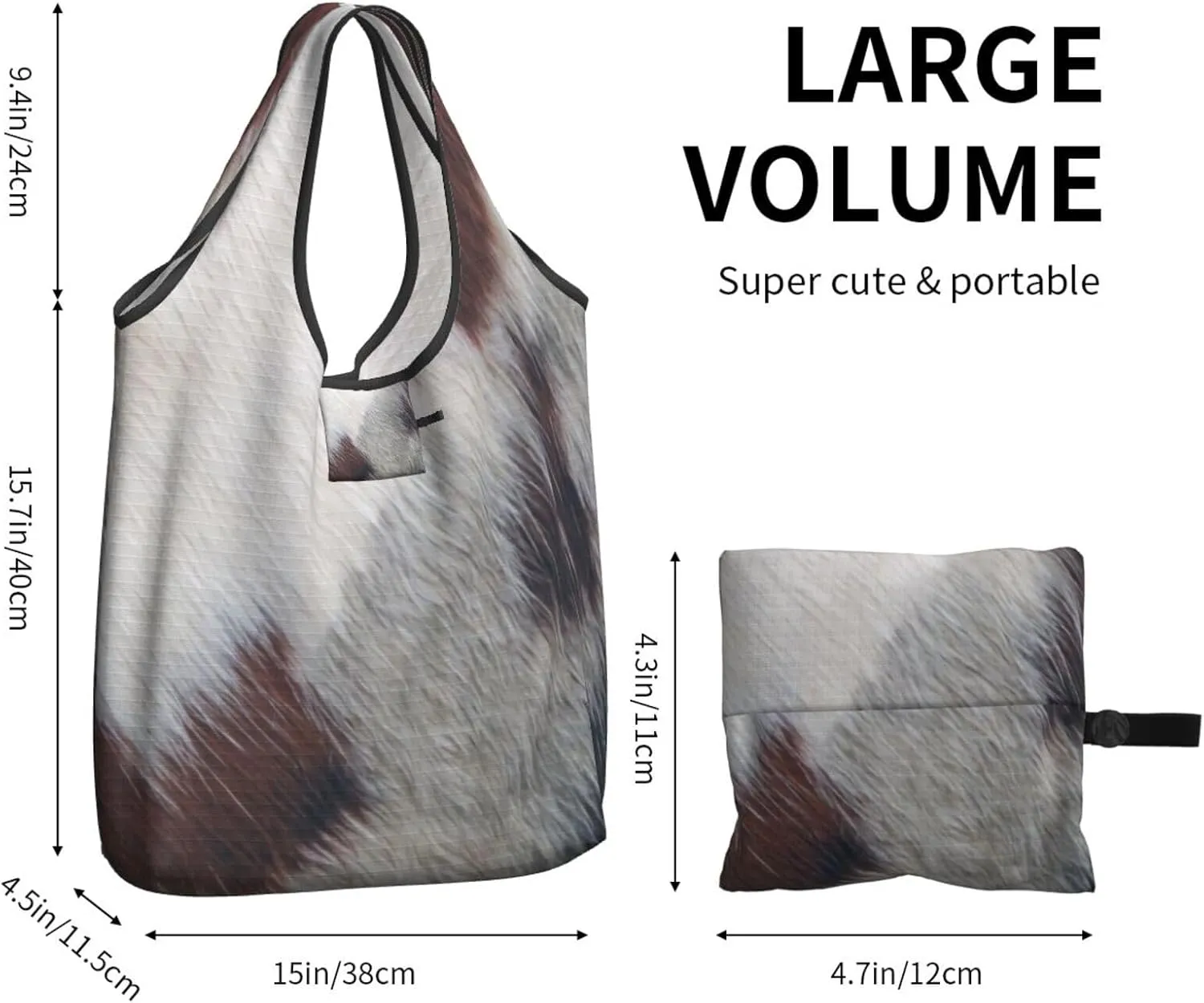 Foldable Reusable Shopping Tote  Waterproof, Lightweight & Durable for Groceries, Travel & Daily Use