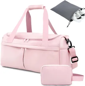 For Spirit Airlines Personal Item Bag 18X14X8 Carry On Travel Duffle Bags for Airplanes Women Men with Wet Pocket Weekender with Shoe and Toiletry Bags, Pink