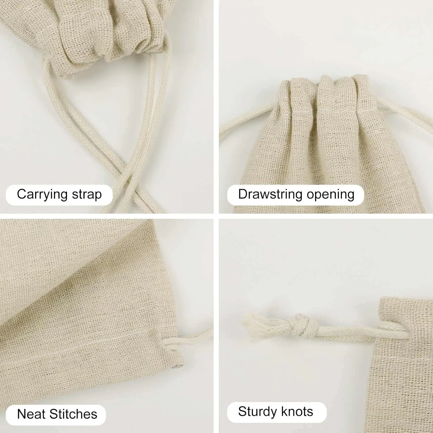 GHBNK Puppy Dog Boston Terrier Burlap Bags 8PC Drawstring Bags Small Burlap Gift Pouches for Jewelry,Travel Storage