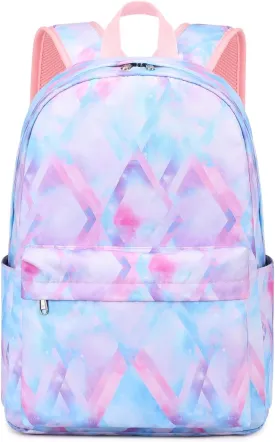 Girls School Backpack Elementary Middle Lightning Bookbag Laptop Teenager Waterproof Lightweight 17 Inches (5Pink)