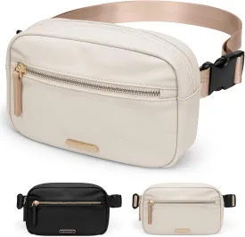 GOLF QUALTY Casual Fanny Pack Crossbody Bags for women & men, Adjustable Strap Water-resistant Belt Bag,Apricot
