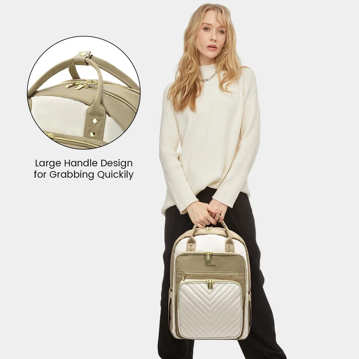 LOVEVOOK Laptop Backpack for Women, Water Resistant Travel Work Backpacks Purse Stylish Business Teacher Nurse Computer Bag with USB Charging Port