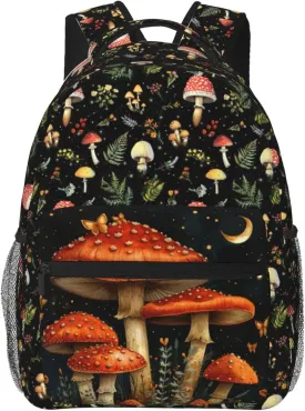 Mushroom Backpack for Boys Girls Bookbags Lightweight Adjustable Elementary Middle High School Bags for Kids Children Teenagers Travel Daypack Laptop Hiking Backpacks