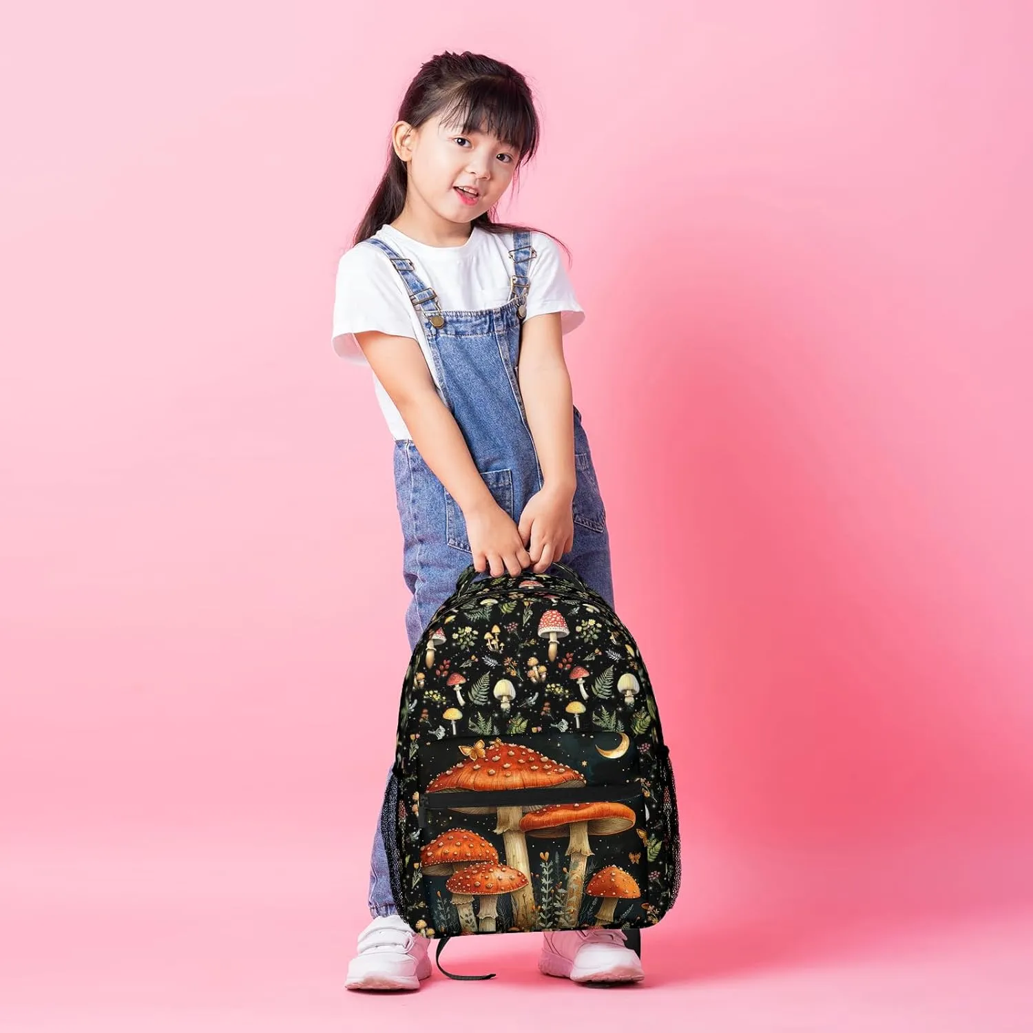 Mushroom Backpack for Boys Girls Bookbags Lightweight Adjustable Elementary Middle High School Bags for Kids Children Teenagers Travel Daypack Laptop Hiking Backpacks