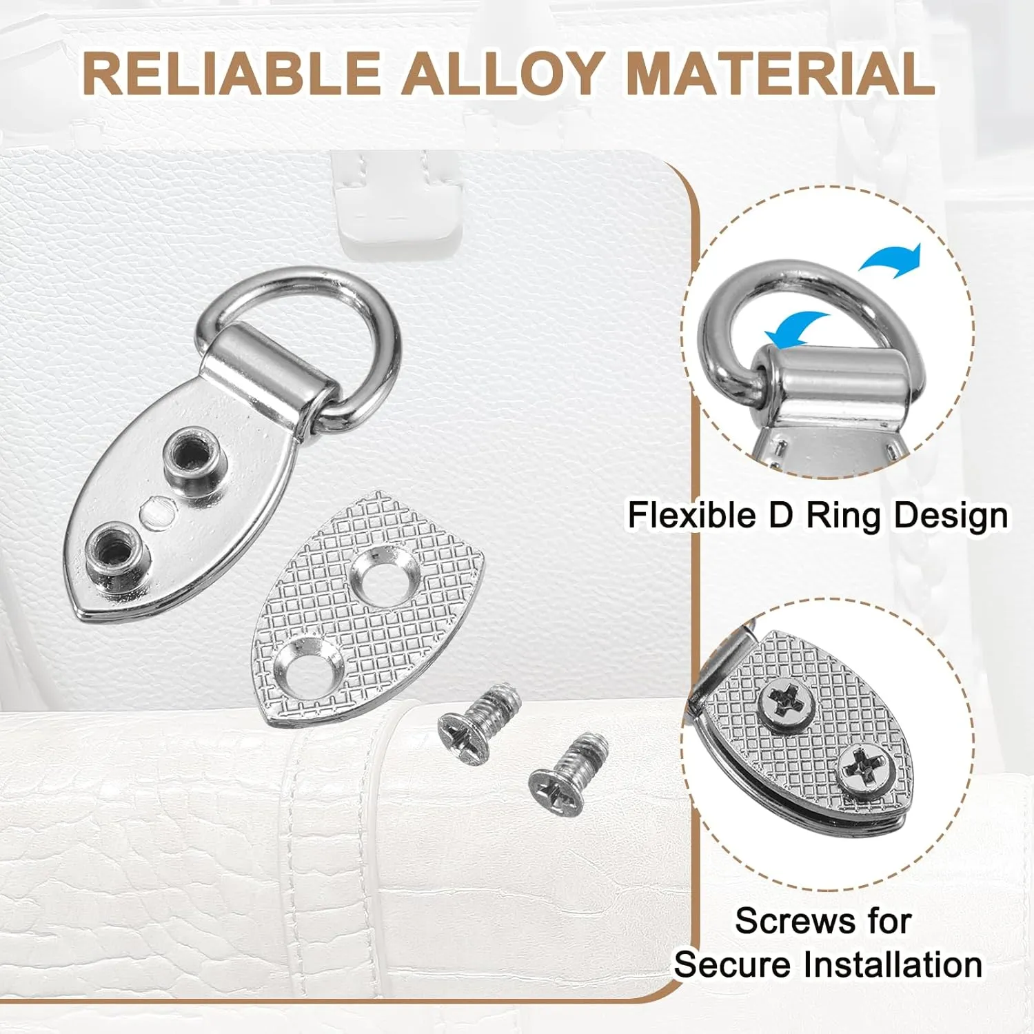 PATIKIL Bag Side Clip Buckle, Metal Purse Suspension Clasp Suspending Leaf Shape Handbag D Rings Buckle Chain Link Connector
