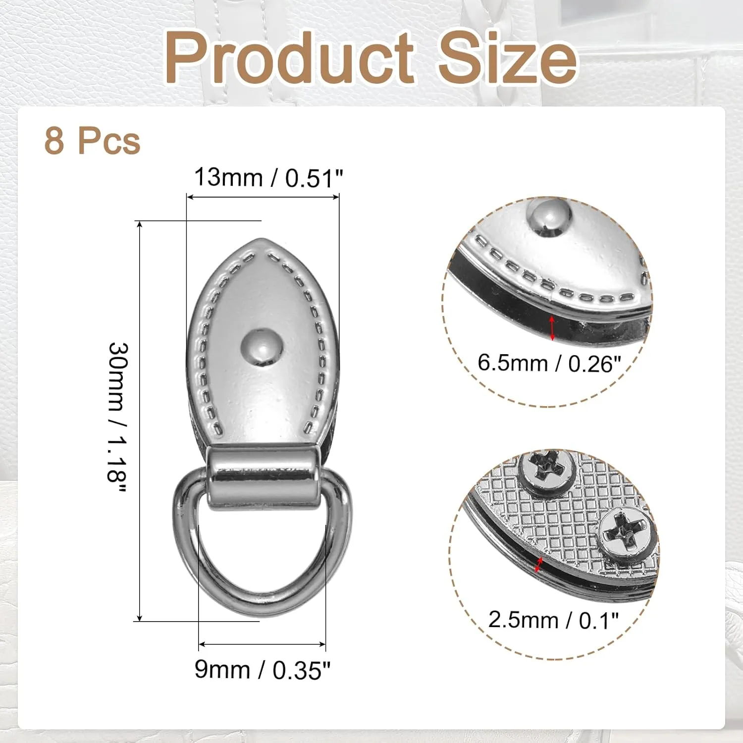 PATIKIL Bag Side Clip Buckle, Metal Purse Suspension Clasp Suspending Leaf Shape Handbag D Rings Buckle Chain Link Connector
