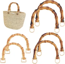 PH PandaHall 6PCS Bag Handles, 3 Style Plastic Purse Handles U-Shape Bag Handle Replacement Handmade Bag Handles with D Ring for Crochet Bag Beach Straw Bag DIY Bags Making