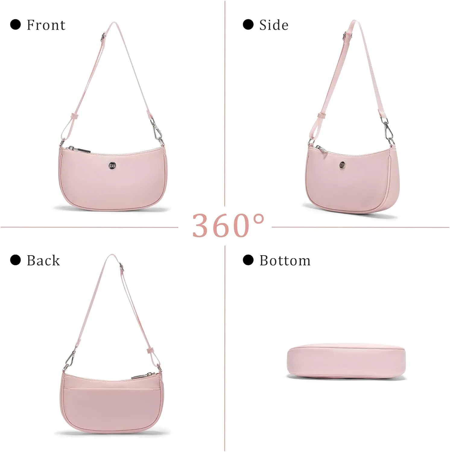 Shoulder Bag for Women Handbags with Adjustable Strap Underarm Purse Mini Clutch Purses Trendy Crescent Bags