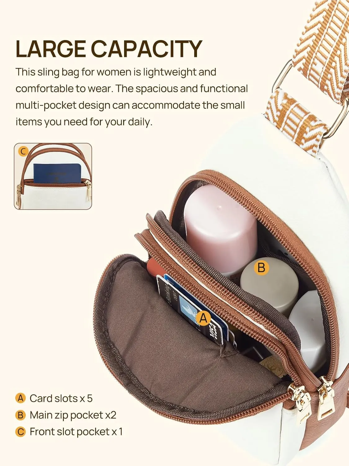 Telena Crossbody Bags for Women Cross Body Sling Bag with Adjustable Shoulder Strap