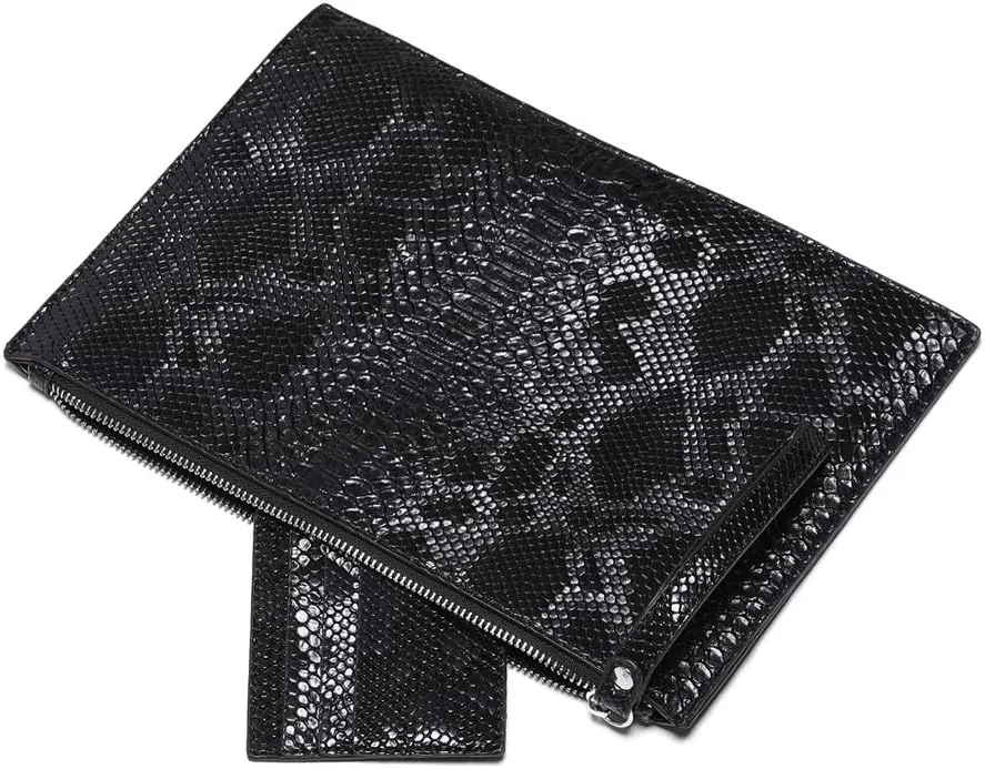 Women Clutches Fashion Snakeskin PU Leather Party Envelope Purse Bag with Hand Strap