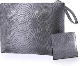 Women Clutches Fashion Snakeskin PU Leather Party Envelope Purse Bag with Hand Strap