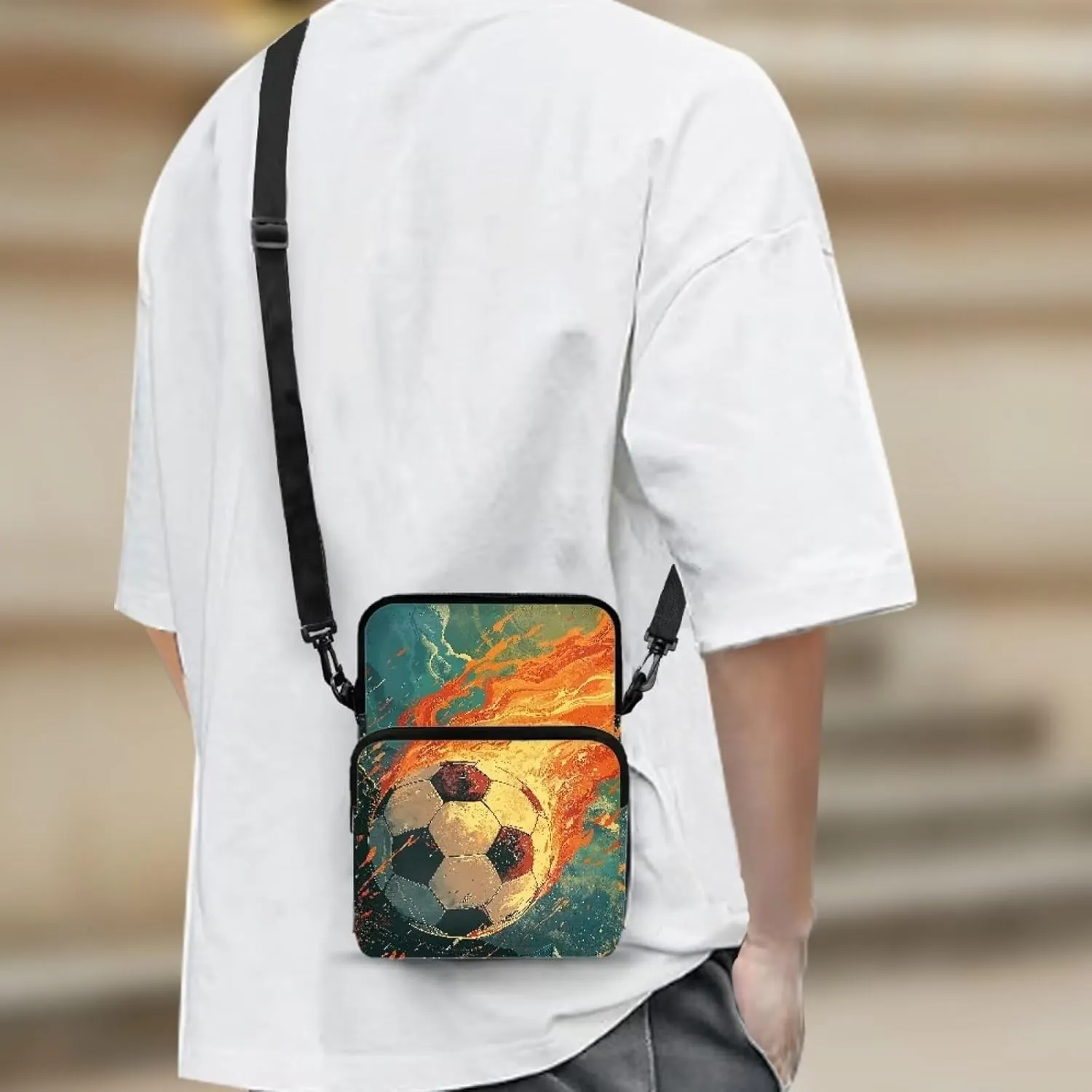 Women's 2 Layer Crossbody Bag Travel Shoulder Bag Waist Pouch Phone Purse Bags