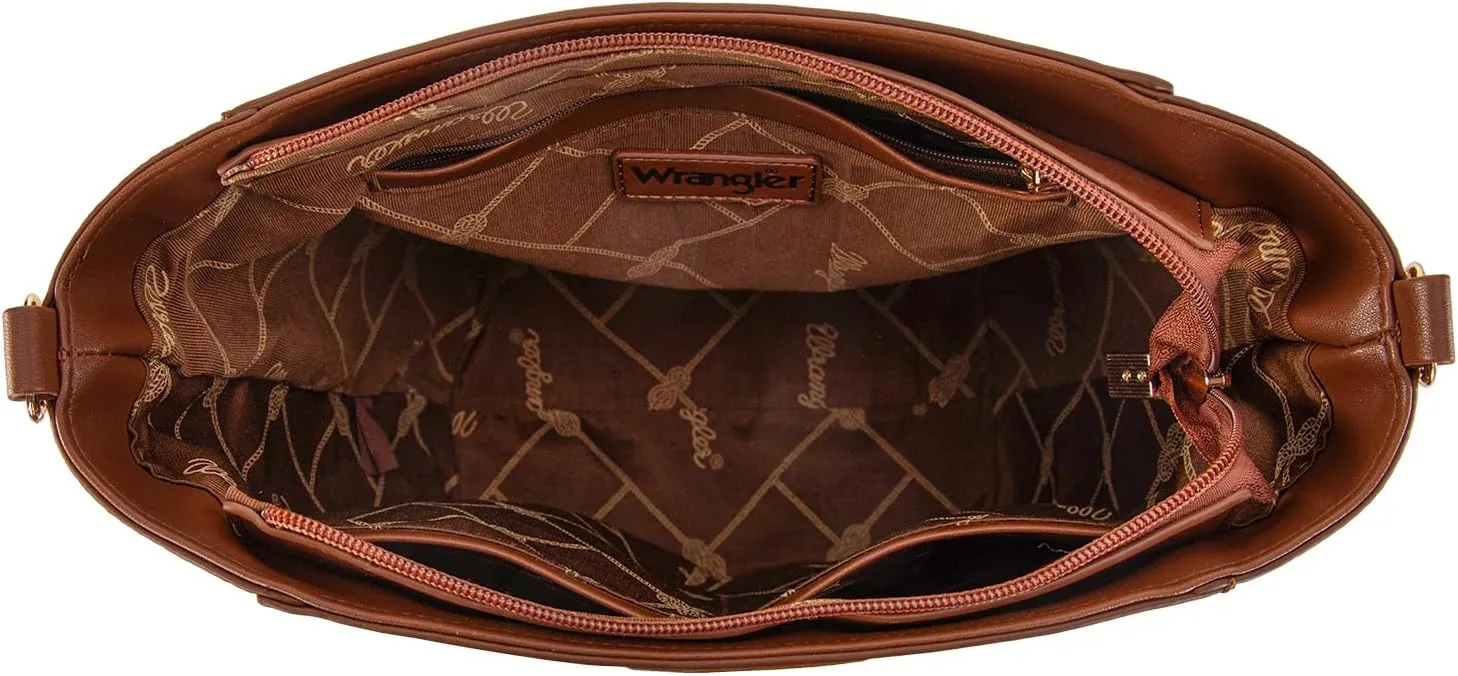 Wrangler MEDIUM Crossbody Bag for Women Vegan Leather Bucket Handbags with Guitar Strap