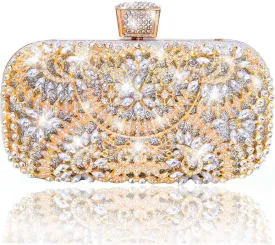 Yokawe Womens Crystal Evening Clutch Bag Bridal Wedding Purse Rhinestone Party Prom Handbag